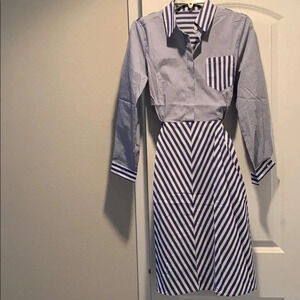 Women’s Preppy Striped Dress Blue and White Sz XXL Nrw